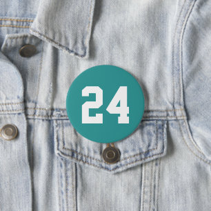 Aquamarine Jersey-Nummer Button