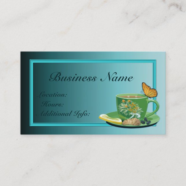 Aquamarine Kaffee-Cup-Visitenkarte Visitenkarte (Vorderseite)