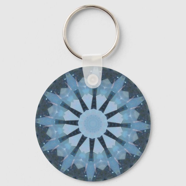 Aquamarine Kaleidoskop Schlüsselanhänger (Vorderseite)