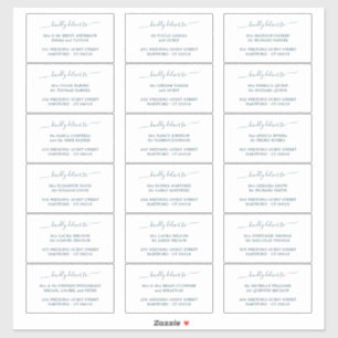 Aquamarine Kalligraphie 18 Wedding Guest Address L Aufkleber