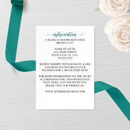Aquamarine kalligraphische Hochzeitskarte Begleitkarte