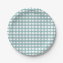 Aquamarine Karierte Picnic Paper Teller