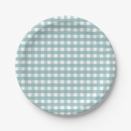 Aquamarine Karierte Picnic Paper Teller