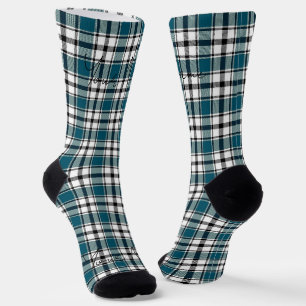Aquamarine Karierte Socken mit Name HAMbWG