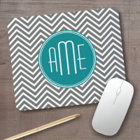 Aquamarine Karkohle Chevrons Custom Monogram