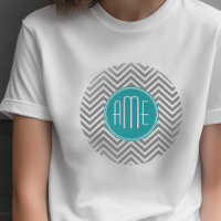 Aquamarine Karkohle Chevrons Custom Monogram