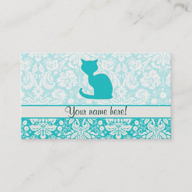 Aquamarine Katze Visitenkarte (Vorderseite)
