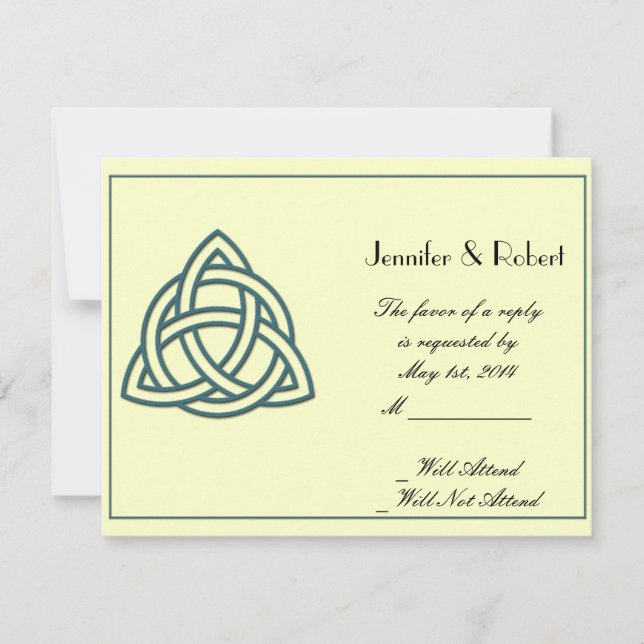 Aquamarine Keltenreaktionskarte RSVP Karte (Vorderseite)
