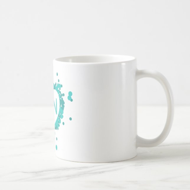 Aquamarine Krankenschwester RN-Herz-Tasse Kaffeetasse (Rechts)