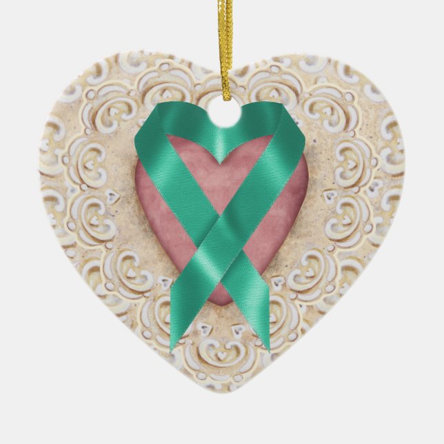 Aquamarine Krebserkrankung aus dem Herzen - SRF Keramikornament (Vorne)