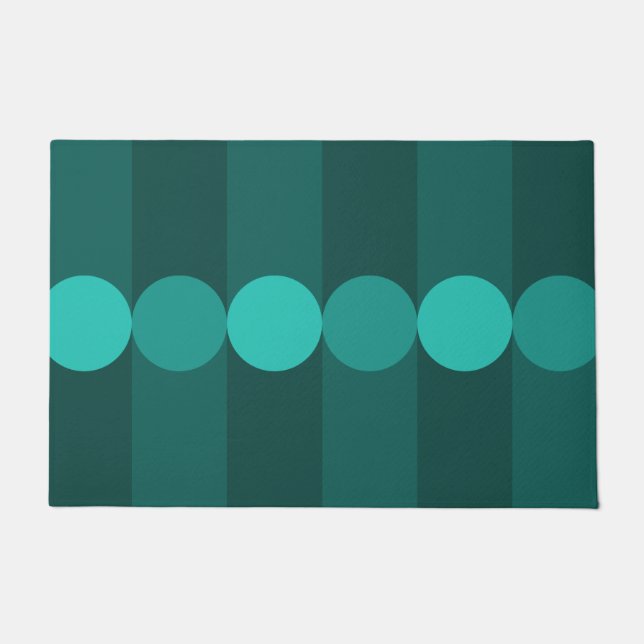 Aquamarine Kreisel der geometrischen Streifen Fußmatte (Vorderseite)