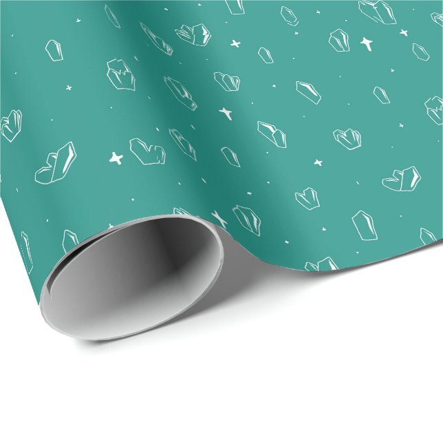 Aquamarine KristallKontur Mystical Geschenkpapier (Rolleneckpunkt)