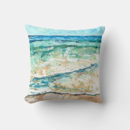Aquamarine Kunst im abstrakten Ozean Kissen