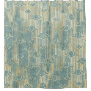 aquamarine, kunstvolle Dekos, Ventilatormuster, aq Duschvorhang