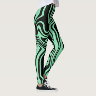 Aquamarine Leggings mit blauem Streifen - Farbe au
