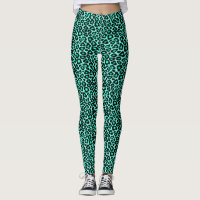Aquamarine Leopard Print-Leggings