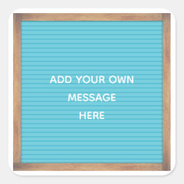 Aquamarine Letterboard-Marquee-Signierung benutzer Quadratischer Aufkleber