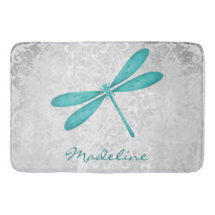 Aquamarine Libelle Personalisiert Bath Mat Badematte
