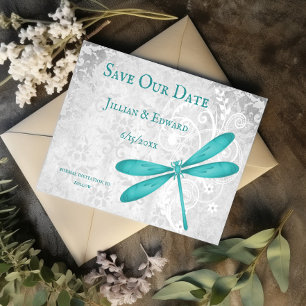Aquamarine Libelle Save the Date Ankündigung
