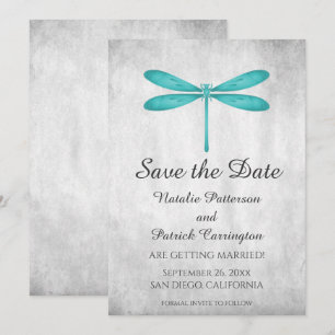 Aquamarine Libelle Save the Date einladen Einladung