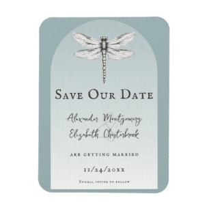 Aquamarine Libellenhochzeit Magnet