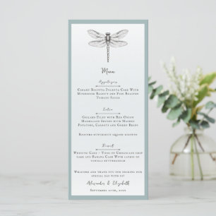 Aquamarine Libellenhochzeit Menükarte