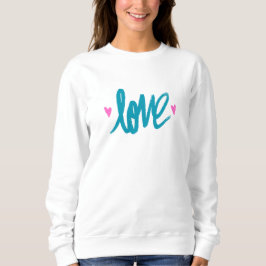 Aquamarine Liebe Design mit rosa Herzen Sweatshirt