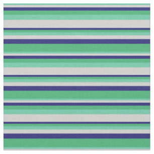 Aquamarine, Light Gray, Midnight Blue & Sea Green Stoff