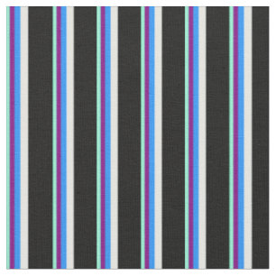 Aquamarine, Lila, blau, Minzcreme und schwarz Stoff