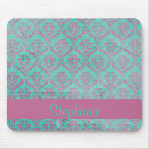 Aquamarine Lila individuell anpassbare Monogramm-M Mousepad