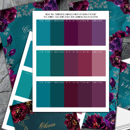 Aquamarine Lila Jewel Tone Hochzeitsfarbenpaletten