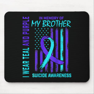 Aquamarine Lila Ribbon Suicide Aufklärung Fahne I  Mousepad