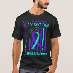 Aquamarine Lila Ribbon Suicide Aufklärung Fahne I  T-Shirt