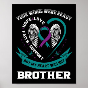 Aquamarine Lila Ribbon Wing Suizidbewusstsein Prev Poster