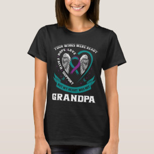 Aquamarine Lila Ribbon Wing Suizidbewusstsein Prev T-Shirt