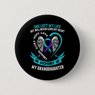 Aquamarine Lila Selbstmord Bewusstsein Grandtochte Button