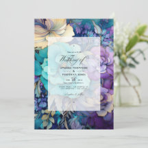 Aquamarine, Lila und goldene Blumenhochzeit