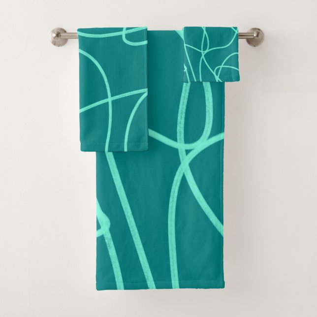 Aquamarine Linie Badhandtuch Set (Insitu)