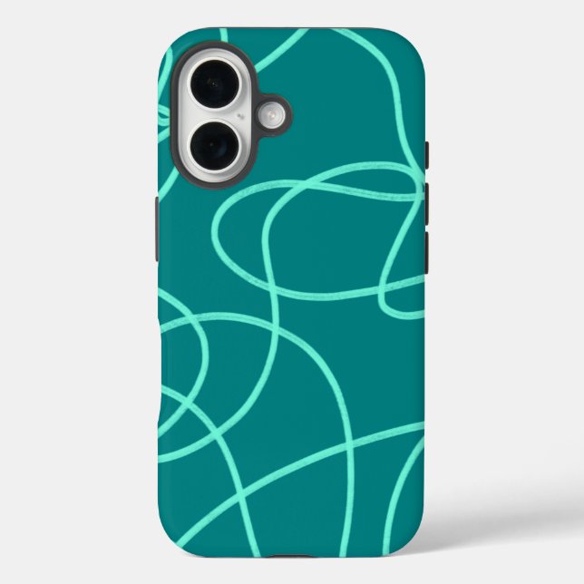 Aquamarine Linie iPhone 16 Hülle (Rückseite)