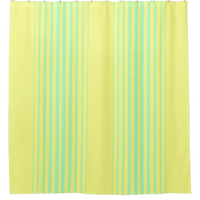 Aquamarine Linien Duschvorhang (Vorderseite)