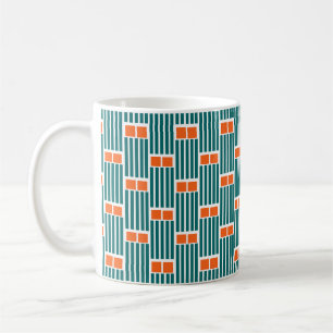Aquamarine Linien und Felder Kaffeetasse
