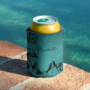 Aquamarine Lovebirds Personalisiert Cooler Dosenkühler