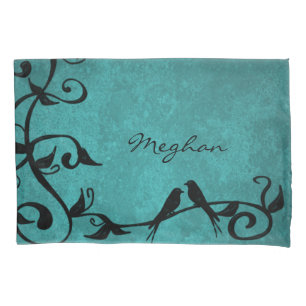 Aquamarine Lovebirds Personalisiert Pillowcase Kissenbezug