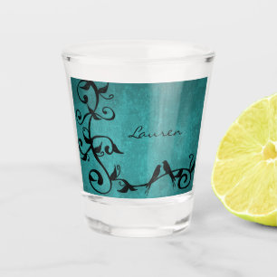 Aquamarine Lovebirds Personalisiert Shotglas Schnapsglas