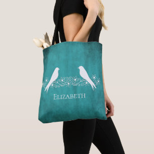 Aquamarine Lovebirts Blumenstrauß Reben Tasche