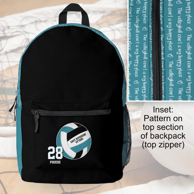 aquamarine Mädels in Volleyballmannschaftsfarben Bedruckter Rucksack (Von Creator hochgeladen)