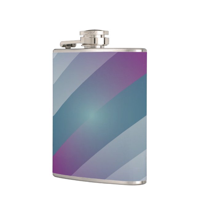 Aquamarine magentafarbene Dreiecke Flachmann (Links)