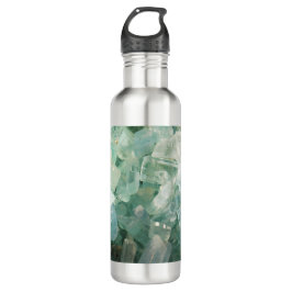 Aquamarine März Birthstone Blaue Kristalle Edelstahlflasche