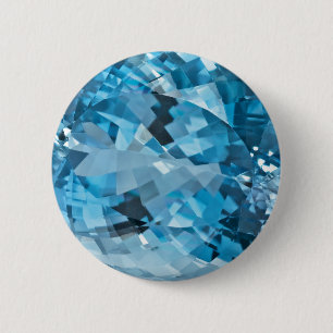 Aquamarine März Birthstone Button