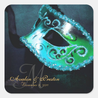 Aquamarine Masquerade Sticker für Monogramm